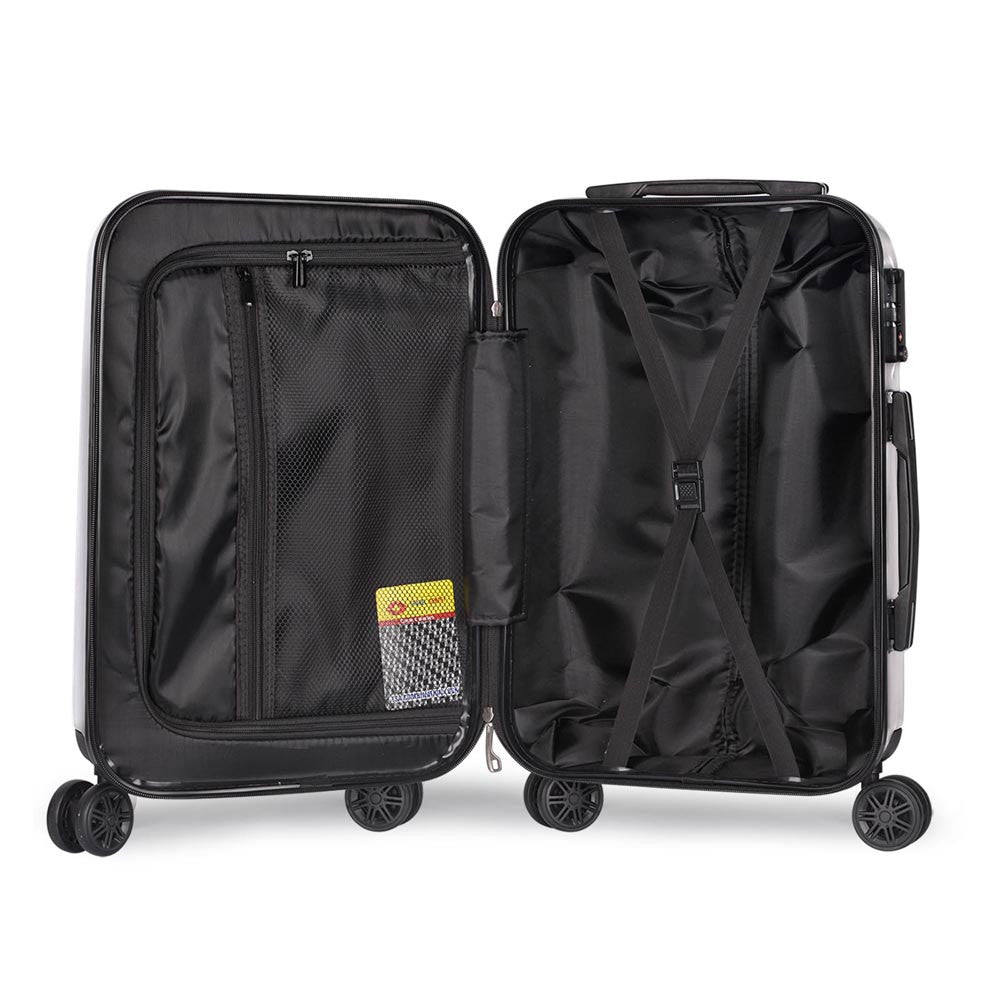 Hard Shell Travel Luggage with TSA Lock Silver