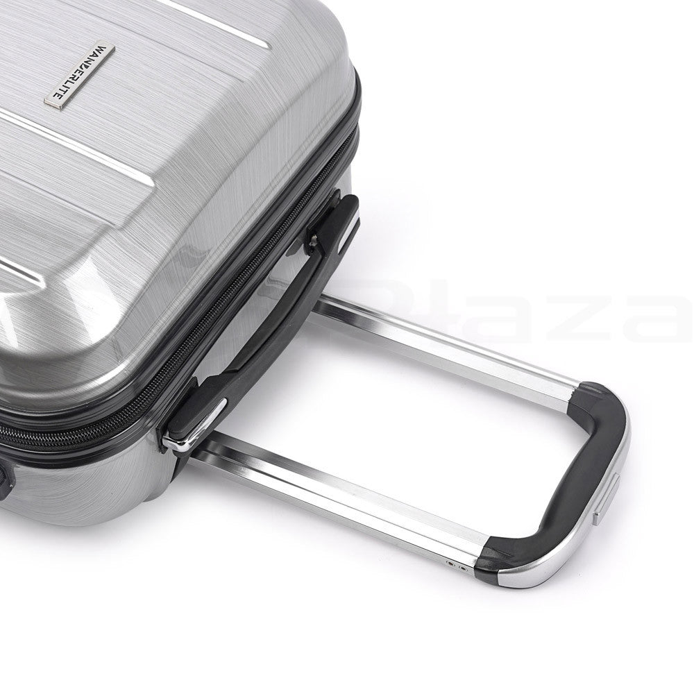 Hard Shell Travel Luggage with TSA Lock Silver