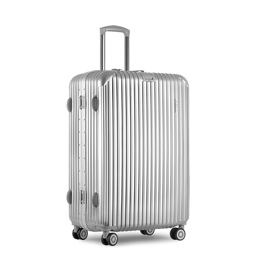 Hard Shell Travel Luggage with TSA Lock Silver