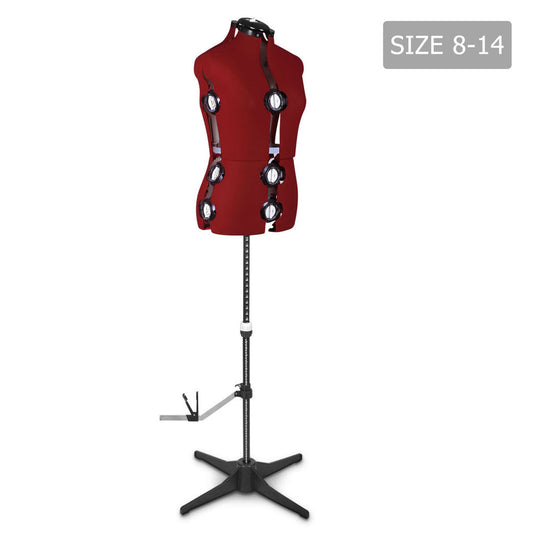 Adjustable Dressmaking Mannequin SZ8-14 - Wine