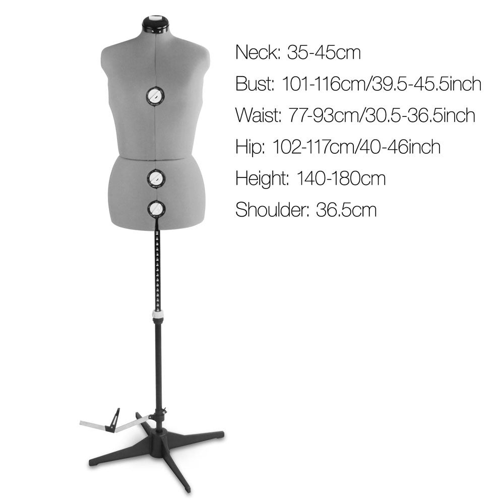 Adjustable Dressmaking Mannequin SZ14-20 - Grey