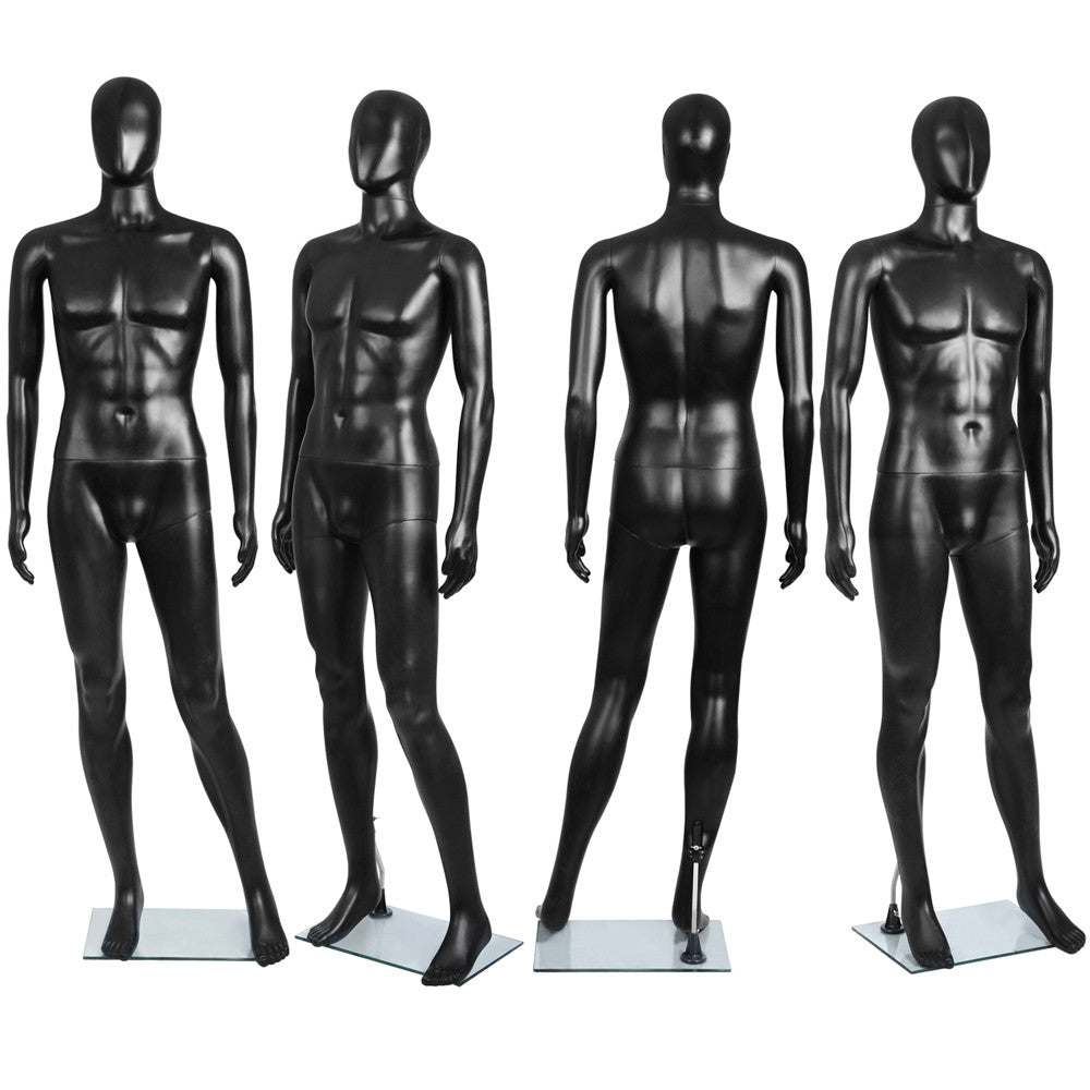 Full Body Male Mannequin Cloth Display Tailor Dressmaker Black 186cm