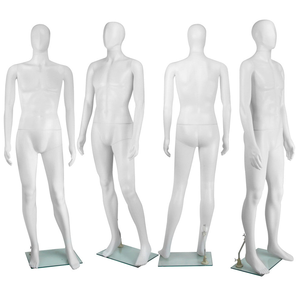 Full Body Male Mannequin Cloth Display Tailor Dressmaker White 186cm