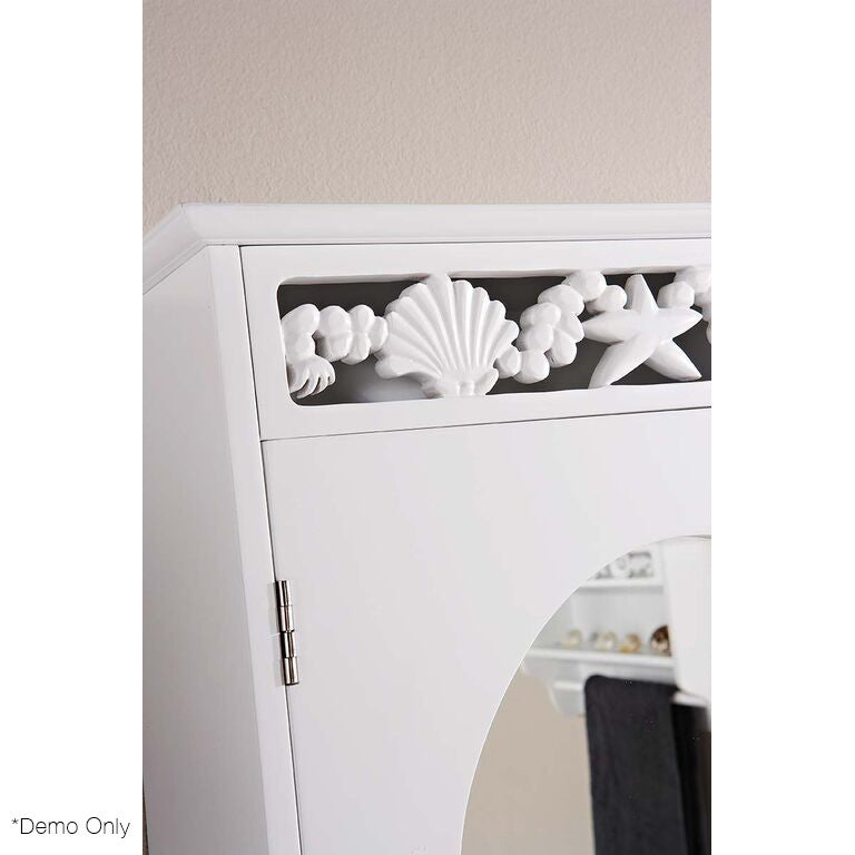 Coastal Mirrored Wall Cabinet in WHITE