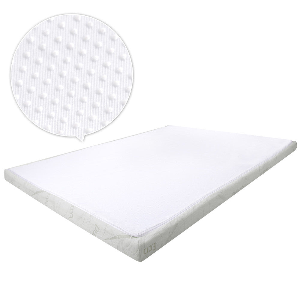 Cool Gel Memory Foam Mattress Topper w/ Bamboo Fabric Cover 8cm Double