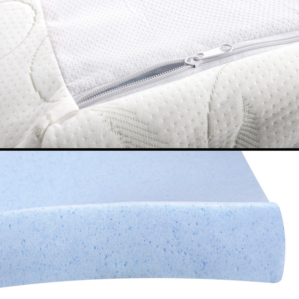 Cool Gel Memory Foam Mattress Topper w/ Bamboo Fabric Cover 8cm Double