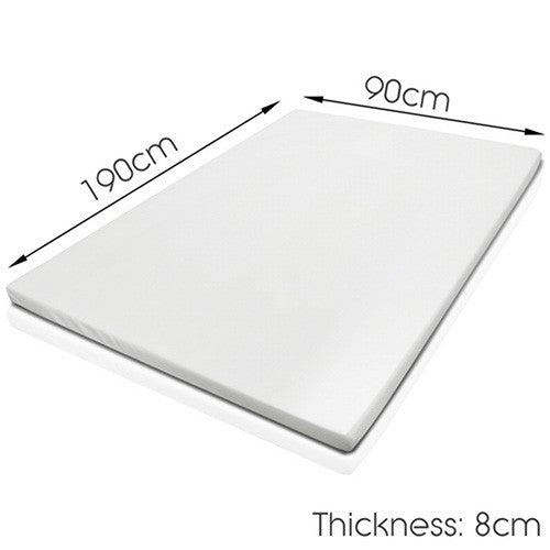 Visco Elastic Memory Foam Mattress Topper 8cm Single