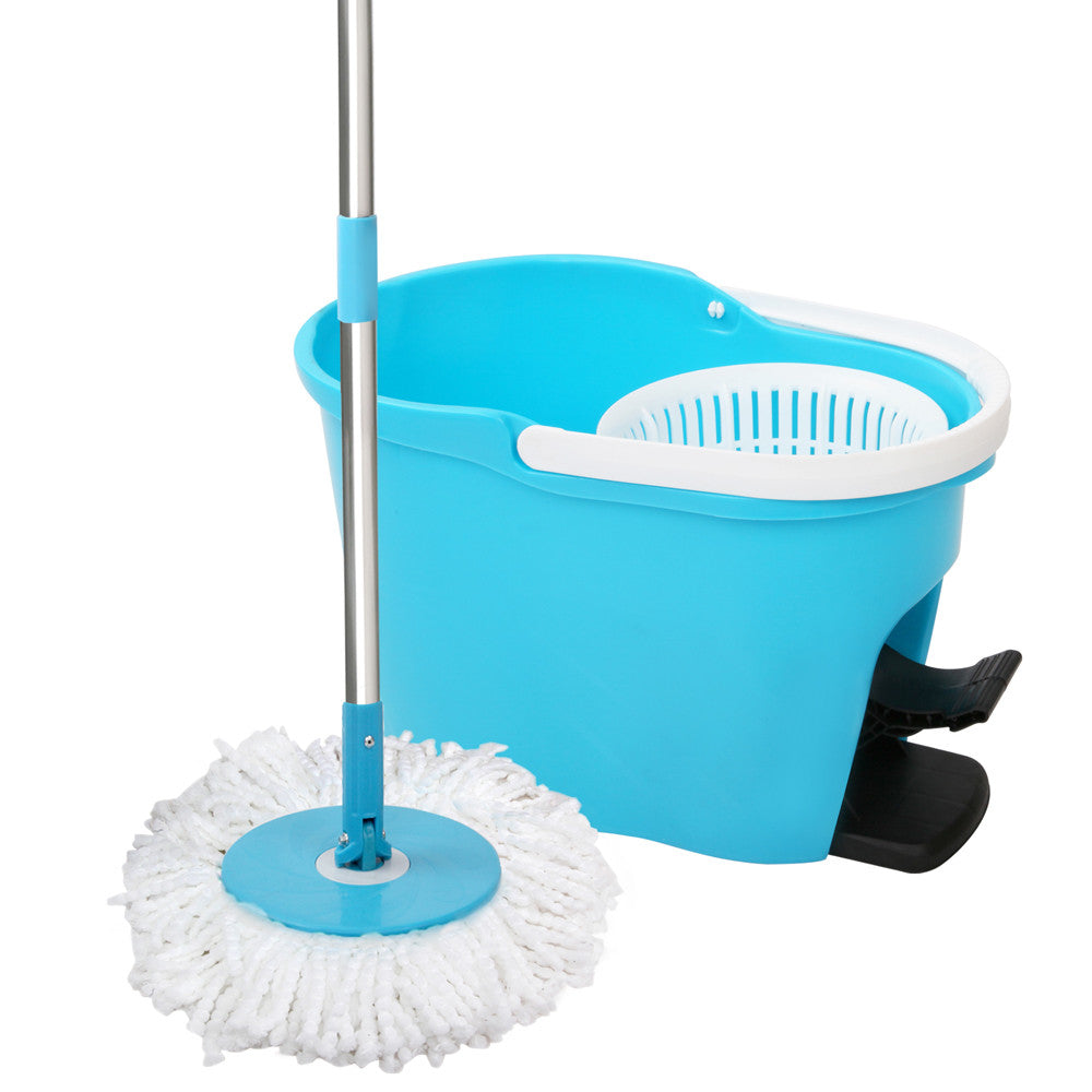 360 Degree Spinning Mop Spin Dry Bucket 8.5L Blue