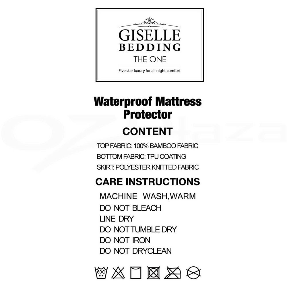 Waterproof Bamboo Mattress Protector - Single