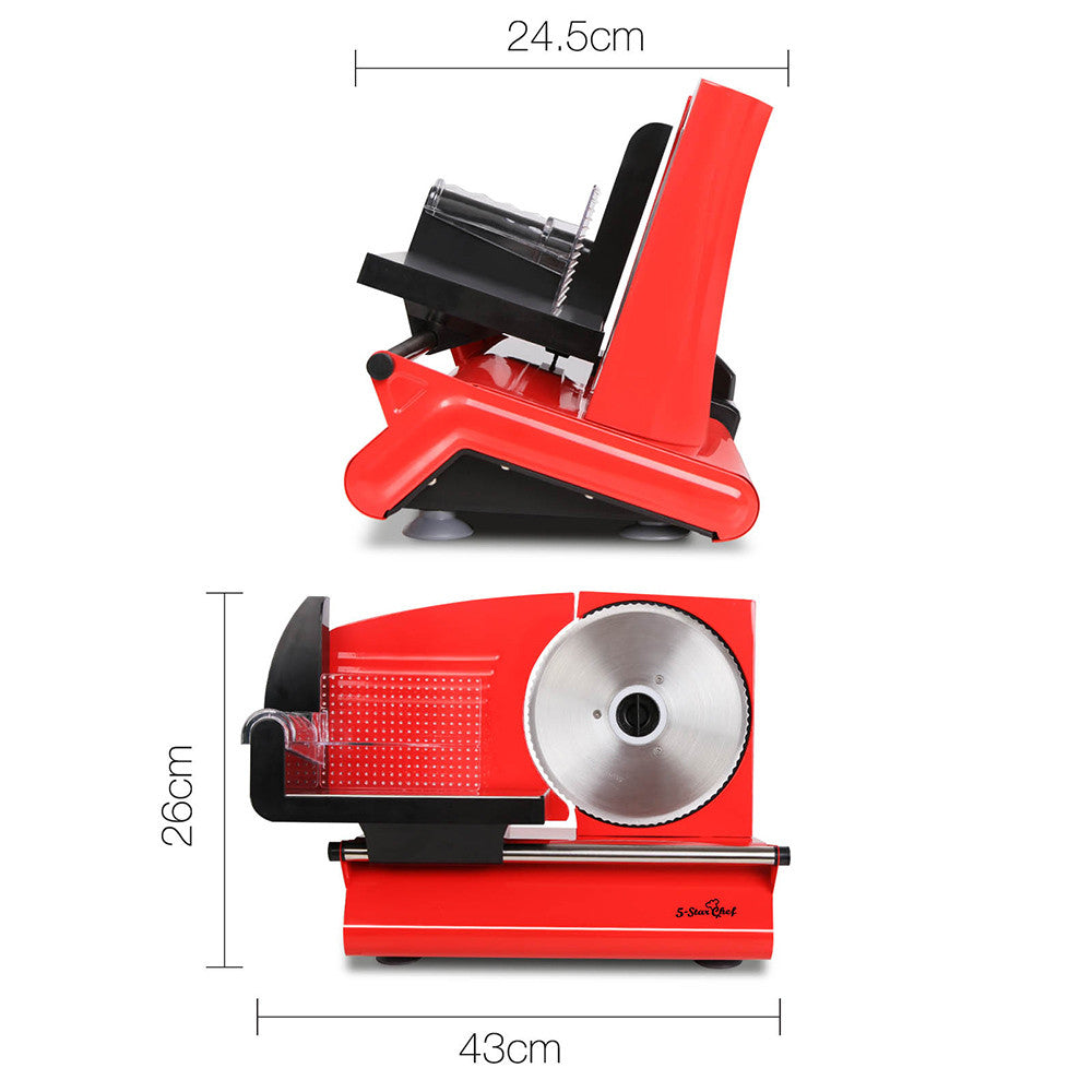 150W  Meat Slicer with Stainless Steel Blade - Red