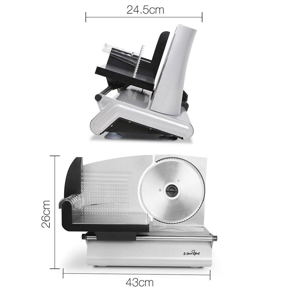 150W  Meat Slicer with Stainless Steel Blade - Silver