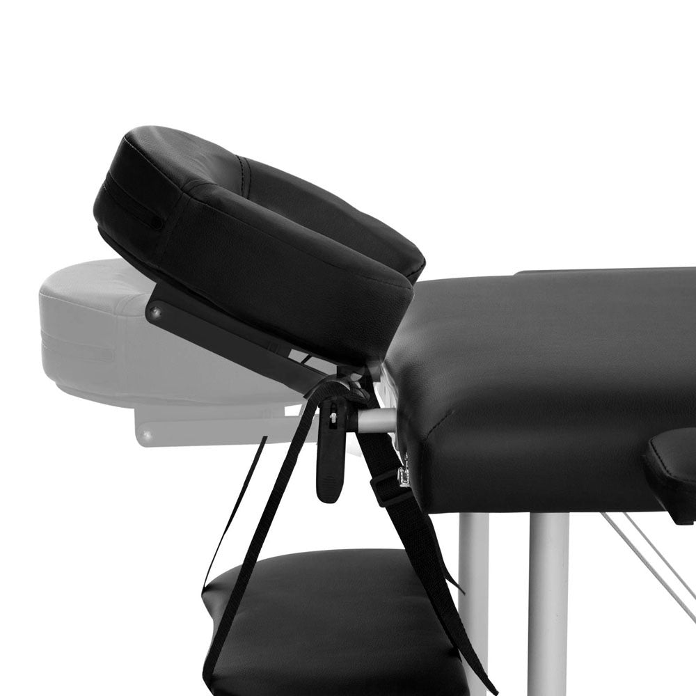 80cm Professional Aluminium Portable Massage Table - Black