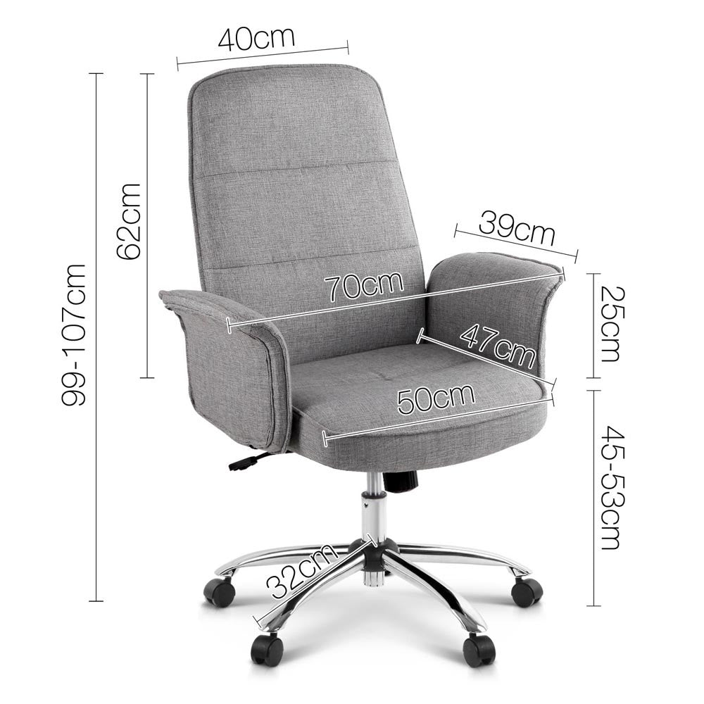 Modern Office Desk Executive Fabric Chair - Grey