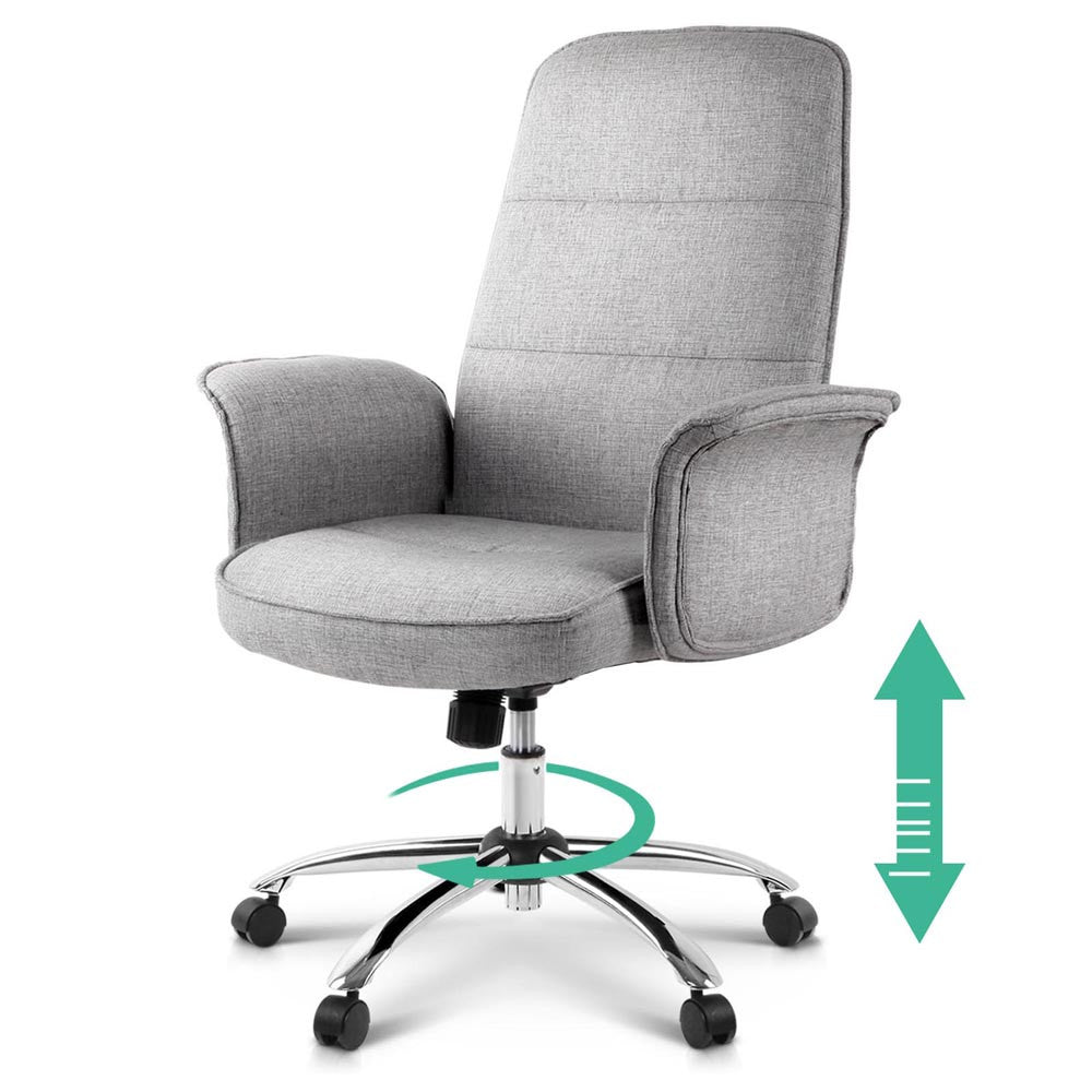 Modern Office Desk Executive Fabric Chair - Grey