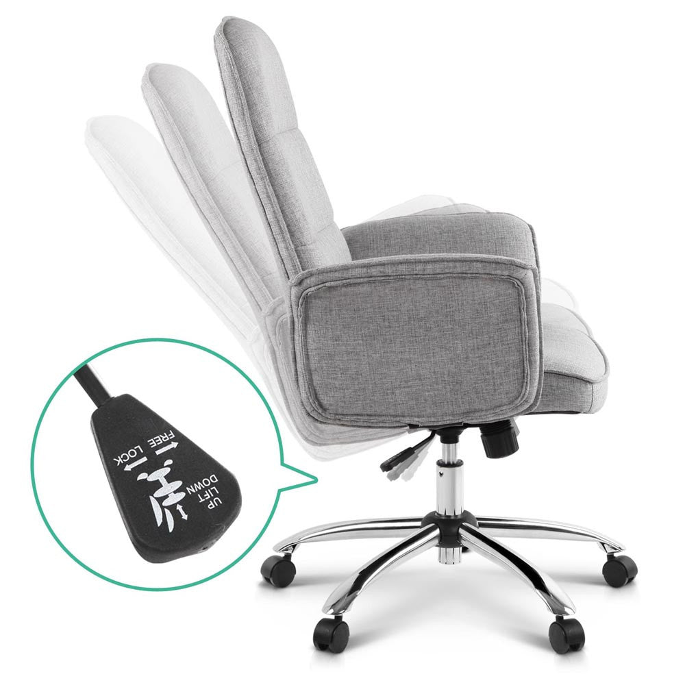 Modern Office Desk Executive Fabric Chair - Grey