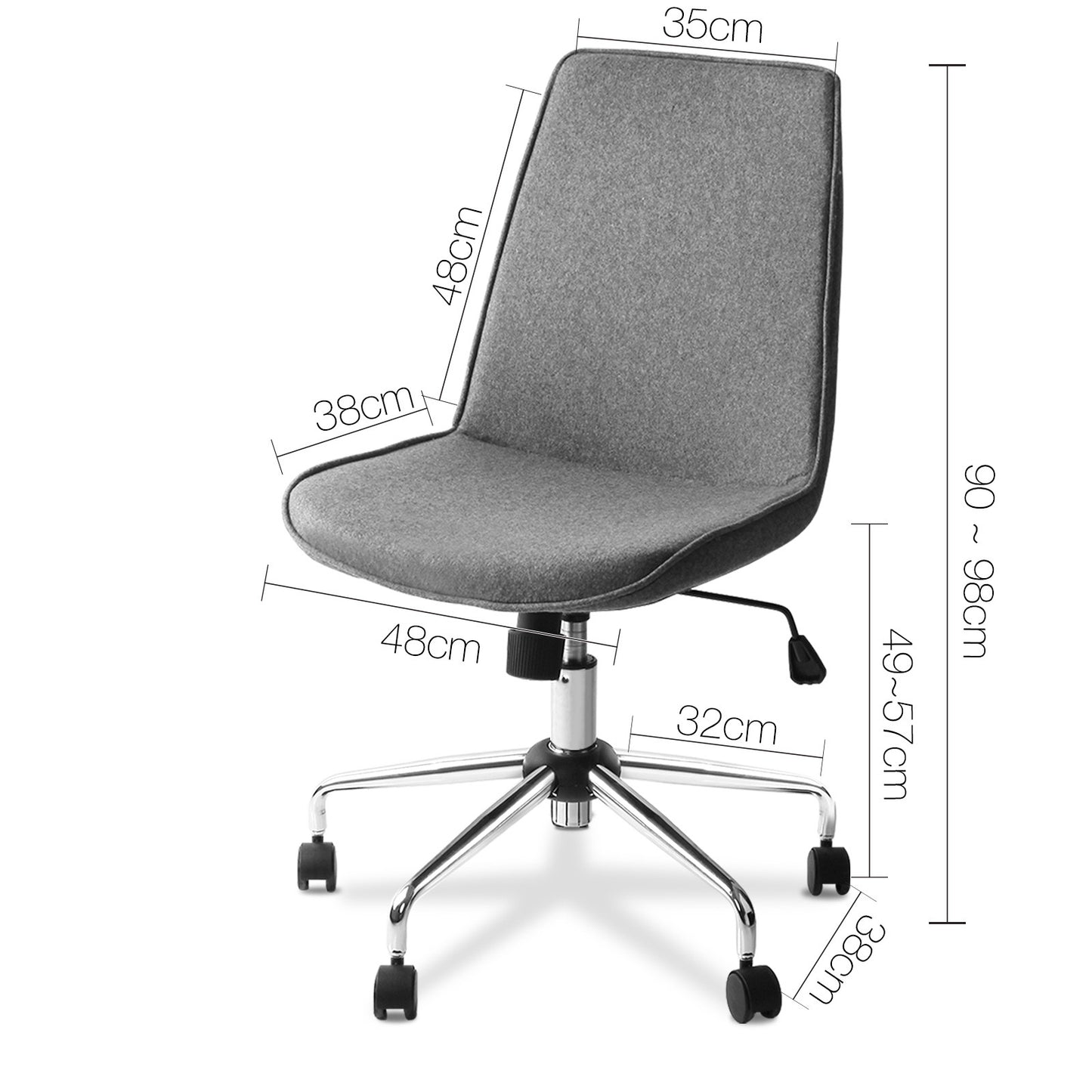 Modern Office Desk Fabric Chair – Grey