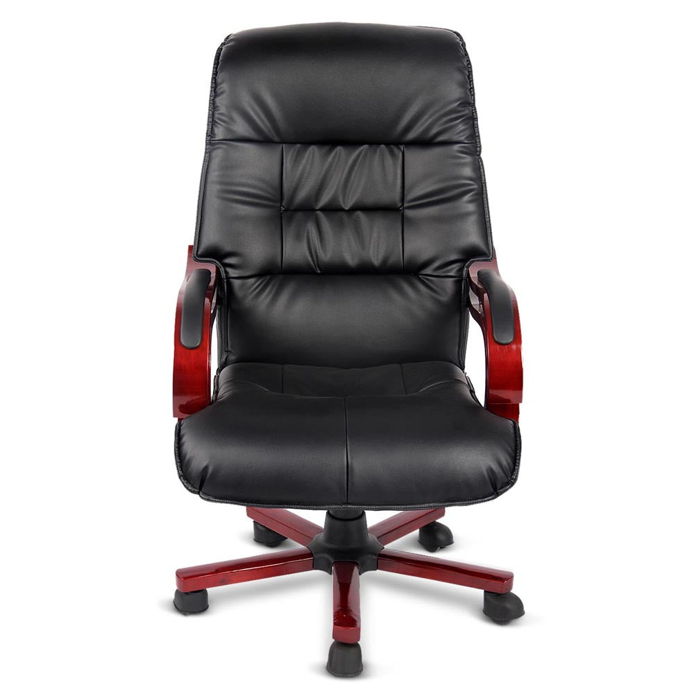 PU Leather & Wood Deluxe Office Chair