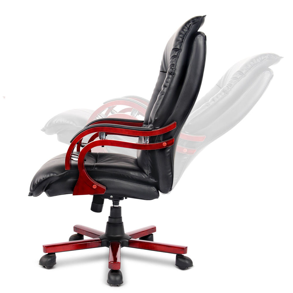 PU Leather & Wood Deluxe Office Chair