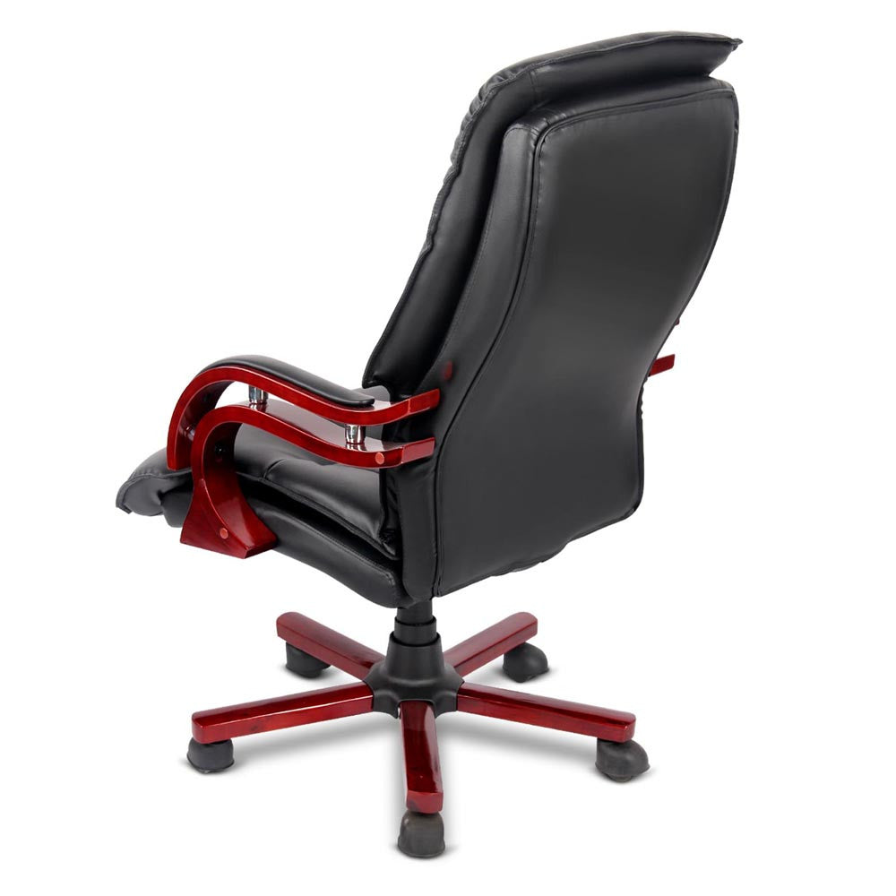 PU Leather & Wood Deluxe Office Chair