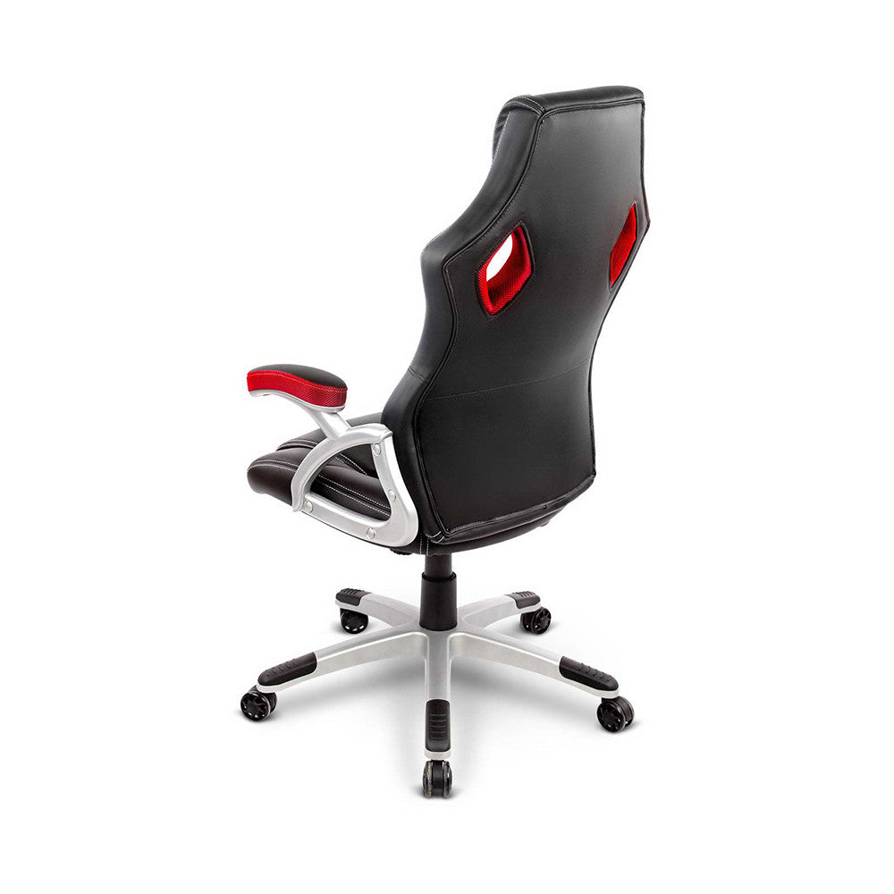 PU Leather & Mesh Racing Style Office Chair - Red