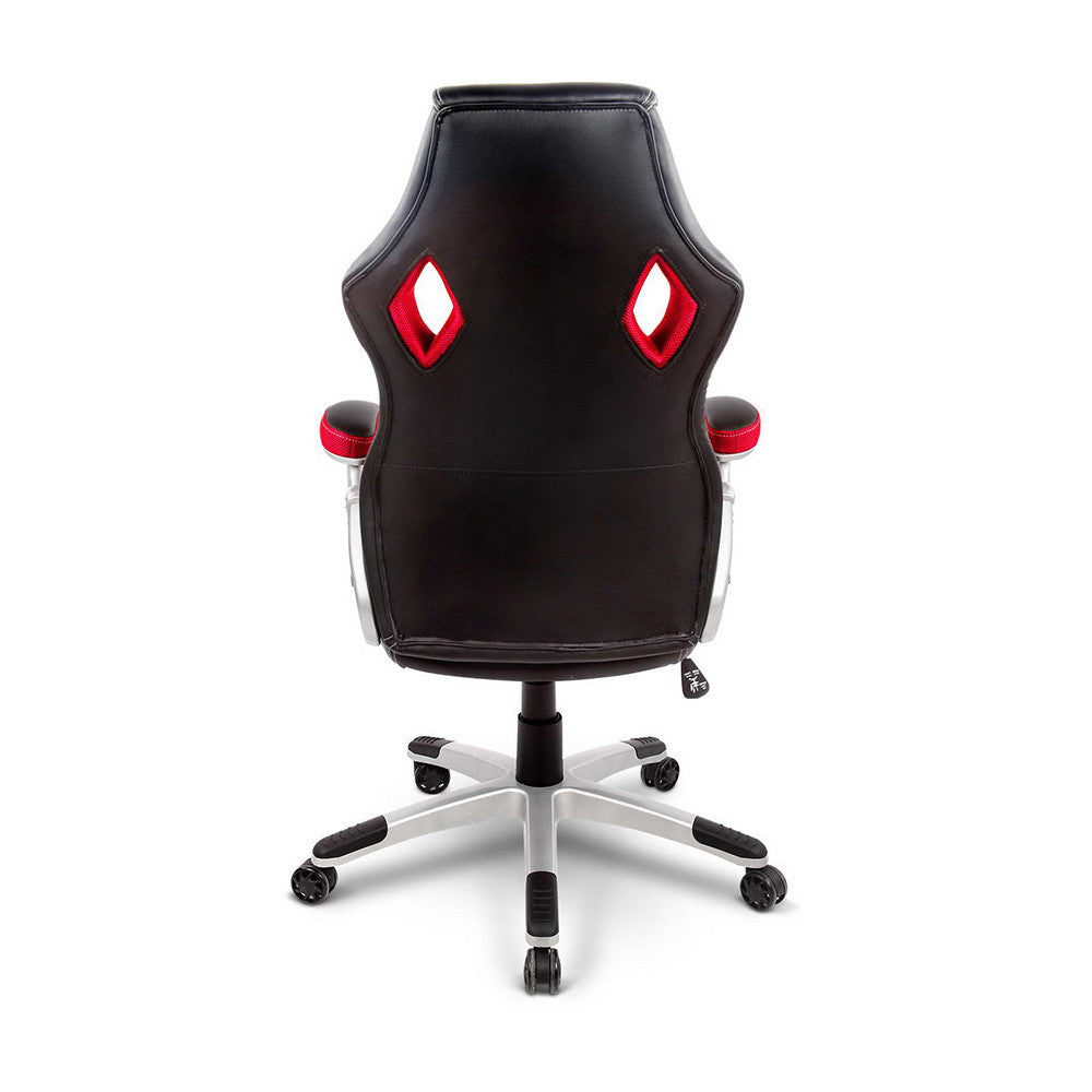 PU Leather & Mesh Racing Style Office Chair - Red