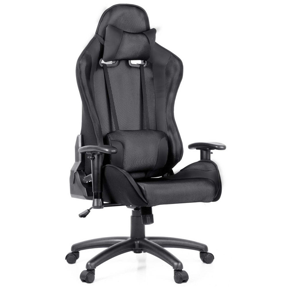 PU Leather & Mesh Reclining Office Desk Gaming Executive Chair - Black