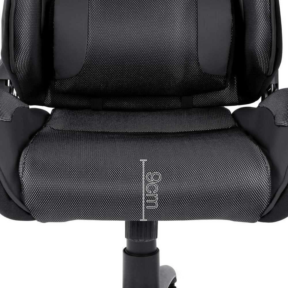 PU Leather & Mesh Reclining Office Desk Gaming Executive Chair - Black