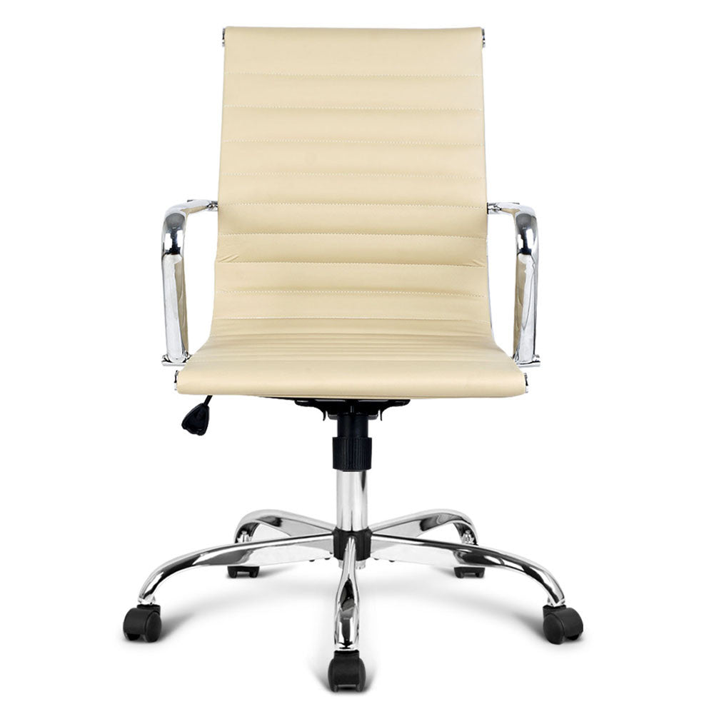 Replica Eames PU Leather Office Chair - Beige