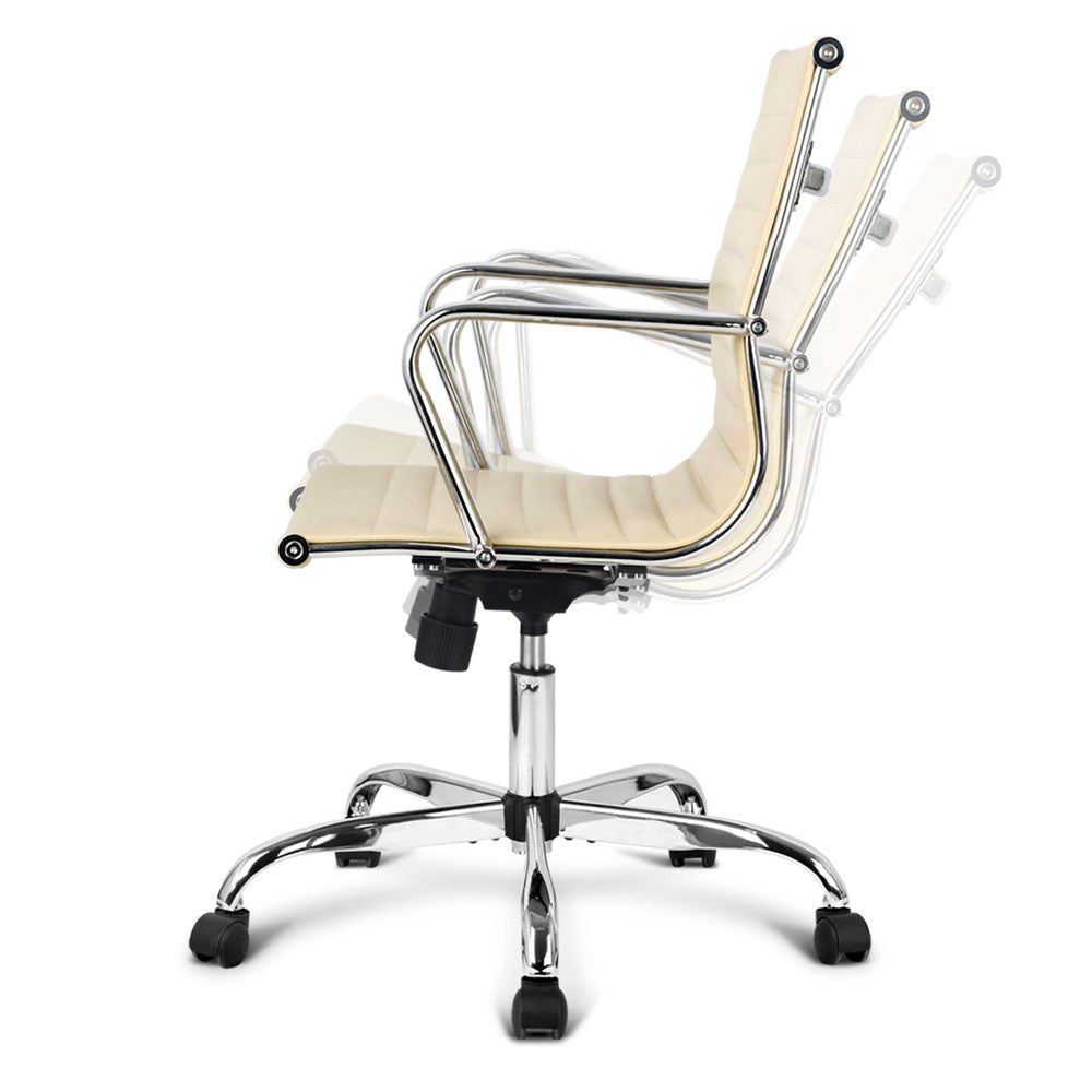 Replica Eames PU Leather Office Chair - Beige