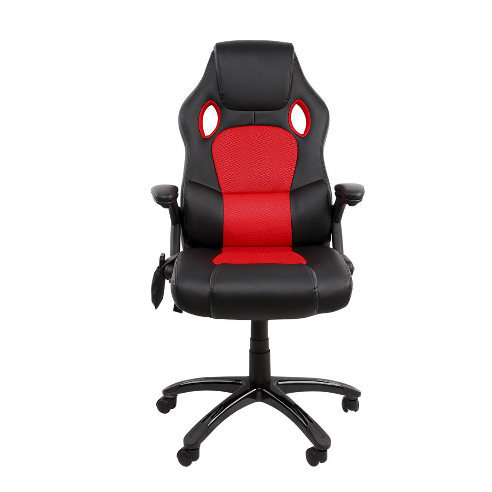 8 Point Massage Racing PU Leather Office Computer Chair Black/Red