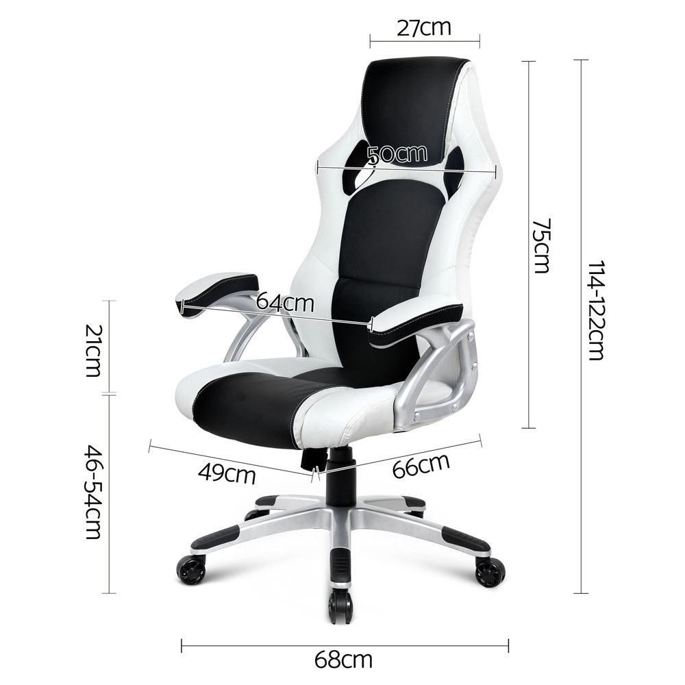 Racing Office Chair Black White