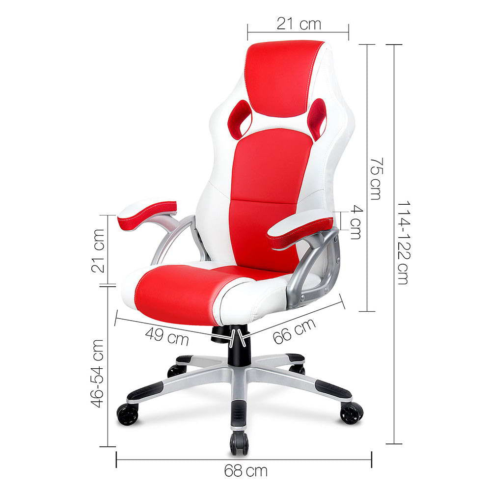 Racing Office Chair White Red