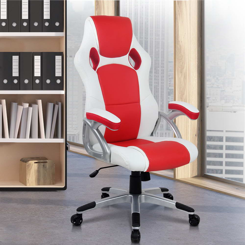 Racing Office Chair White Red