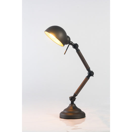 Small Table Lamp With Bailer Shape Grey/Gold Inside Shade