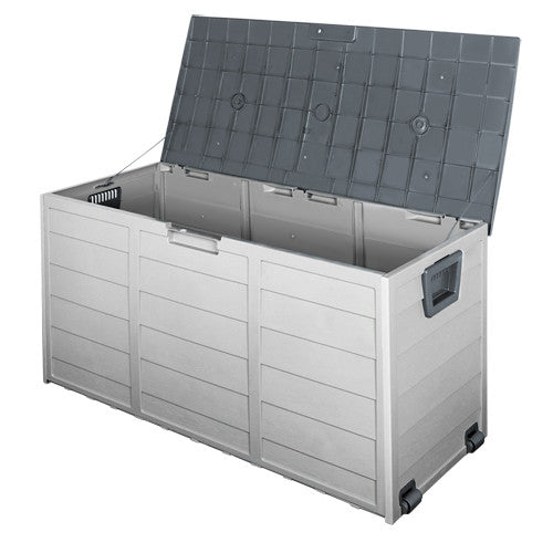 290L Plastic Outdoor Storage Box Container Weatherproof Grey