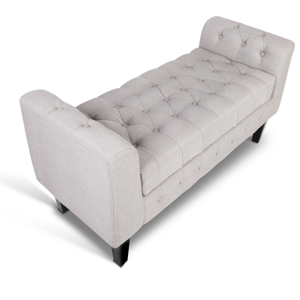 Tufted Fabric Storage Ottoman