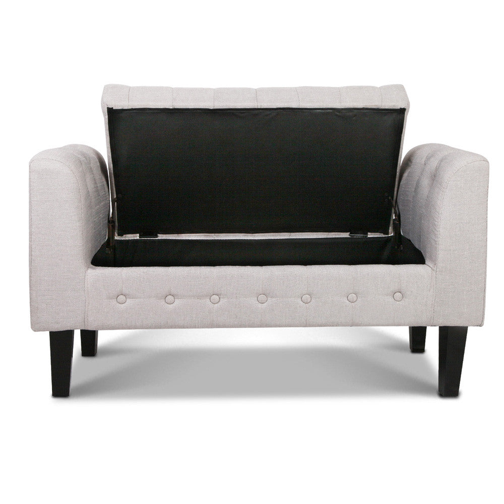 Tufted Fabric Storage Ottoman