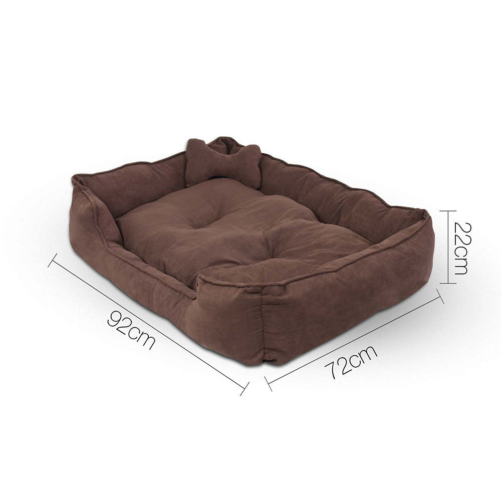 Faux Suede Washable Dog Bed - Large