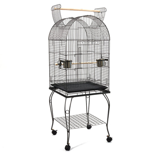 Parrot Pet Aviary Bird Cage w/ Open Roof 150cm Black