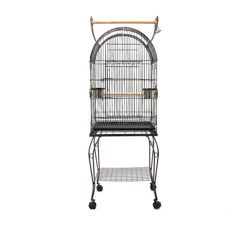 Parrot Pet Aviary Bird Cage w/ Open Roof 150cm Black