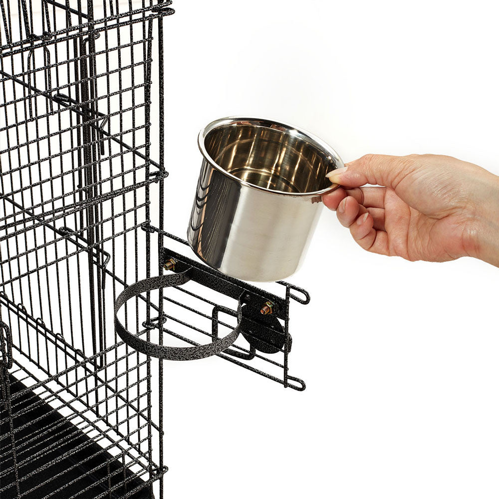 Parrot Pet Aviary Bird Cage w/ Open Roof 150cm Black