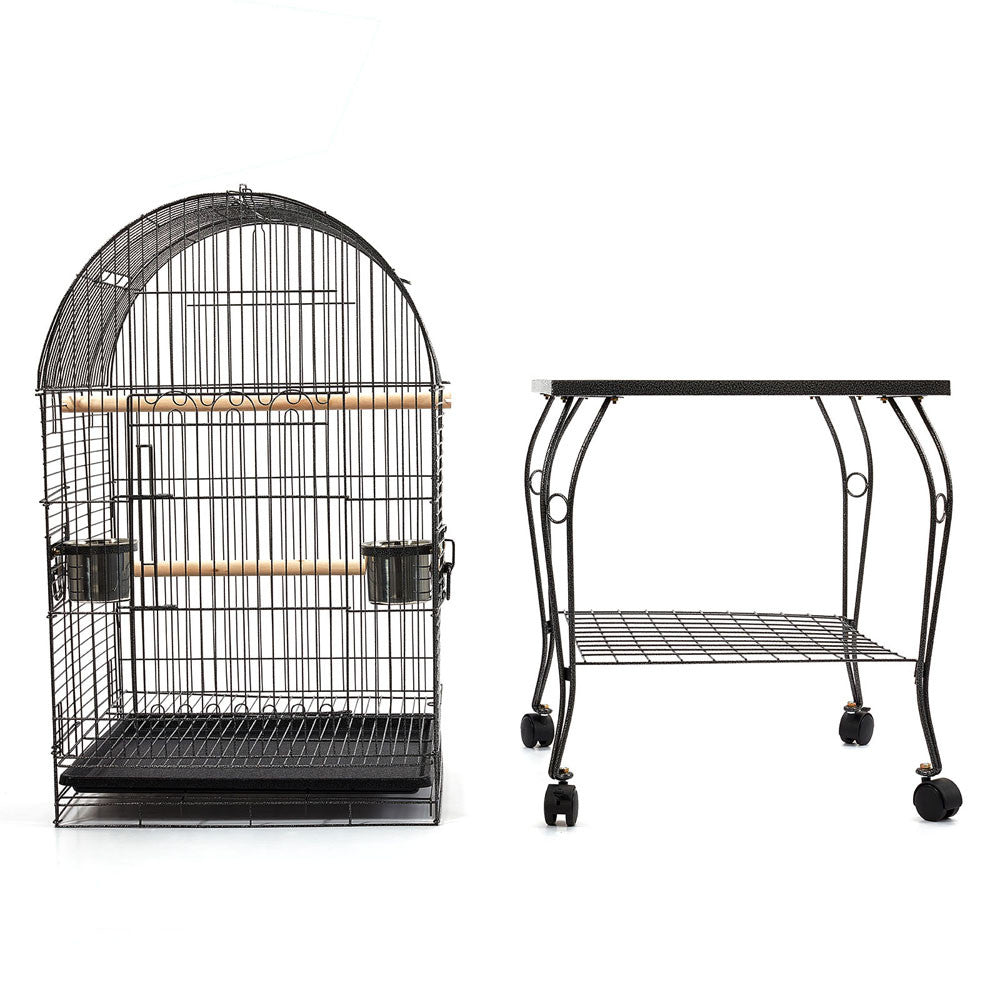 Parrot Pet Aviary Bird Cage w/ Open Roof 150cm Black