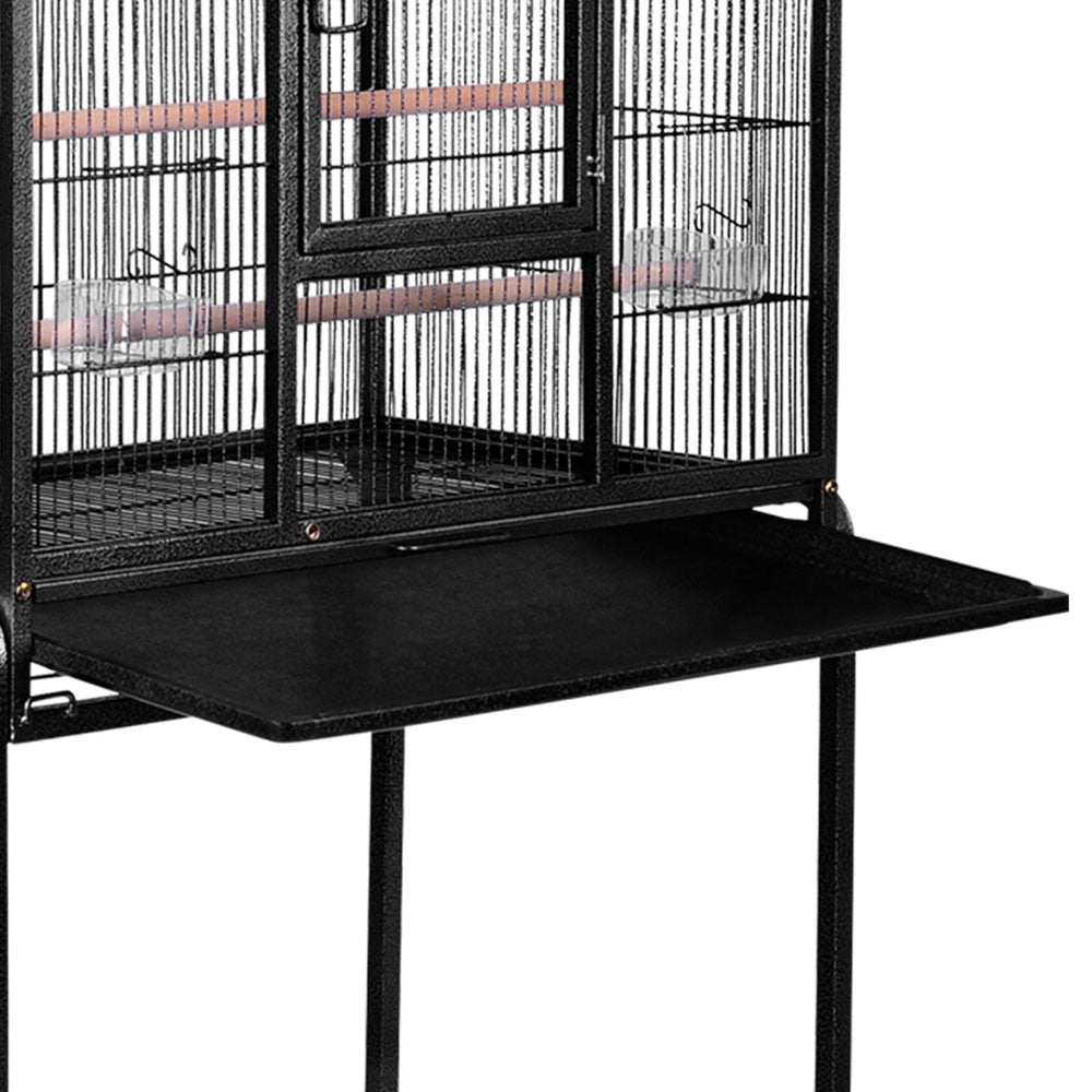 Pet Parrot Aviary Bird Cage w/ Wheels Stand 160cm Black