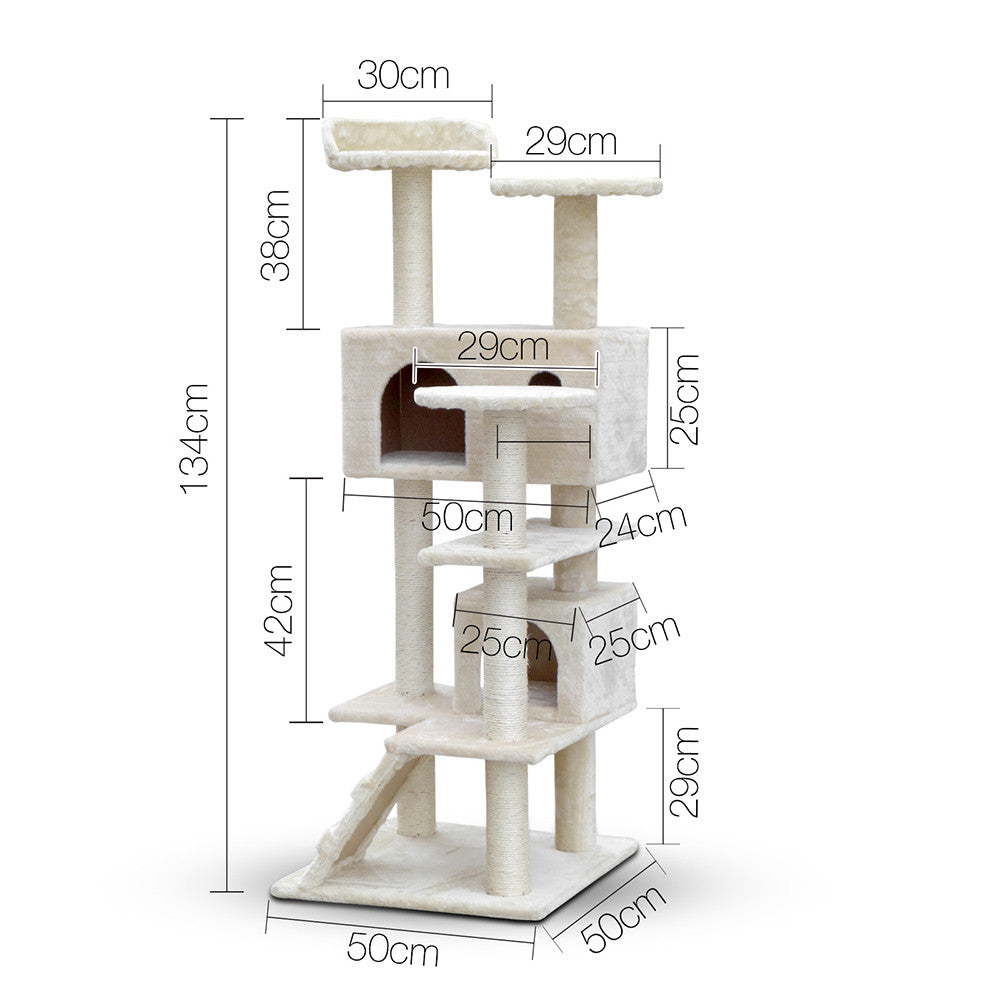 Cat Scratching Post  Tree House Condo 134cm Beige