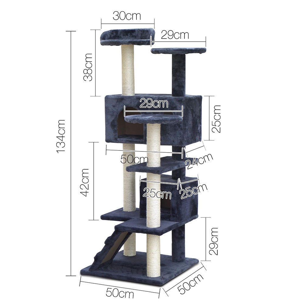 Cat Scratching Post  Tree House Condo 134cm Grey