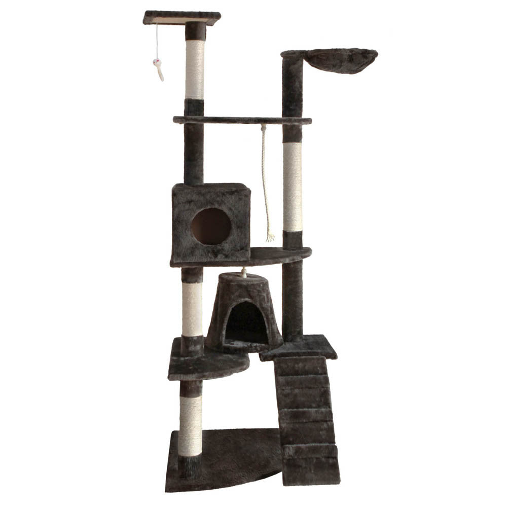 Cat Scratching Poles Post Furniture Tree 193cm Dark Grey