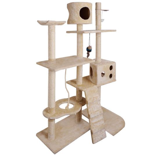 Cat Scratching Poles Post Furniture Tree 170cm Beige