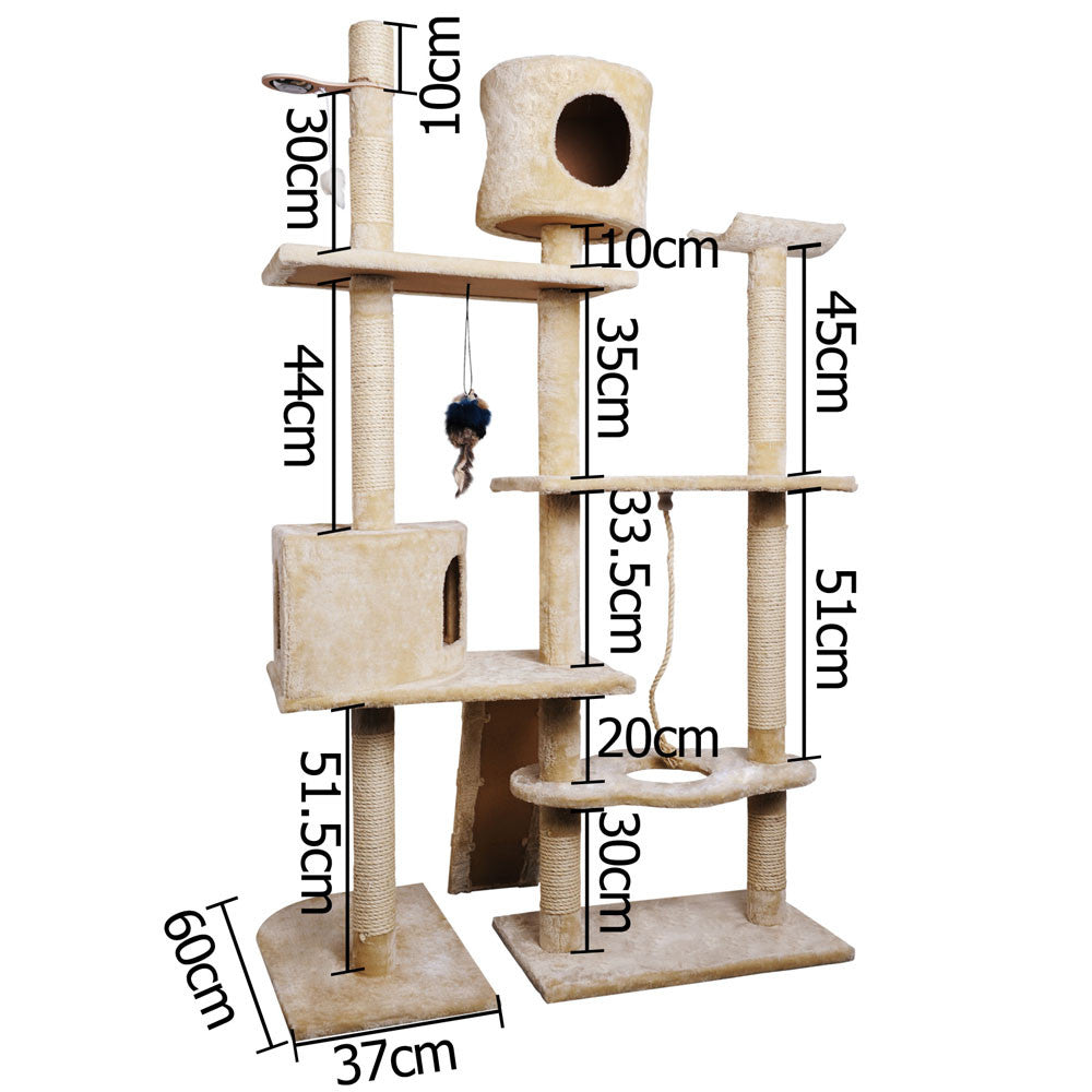 Cat Scratching Poles Post Furniture Tree 170cm Beige