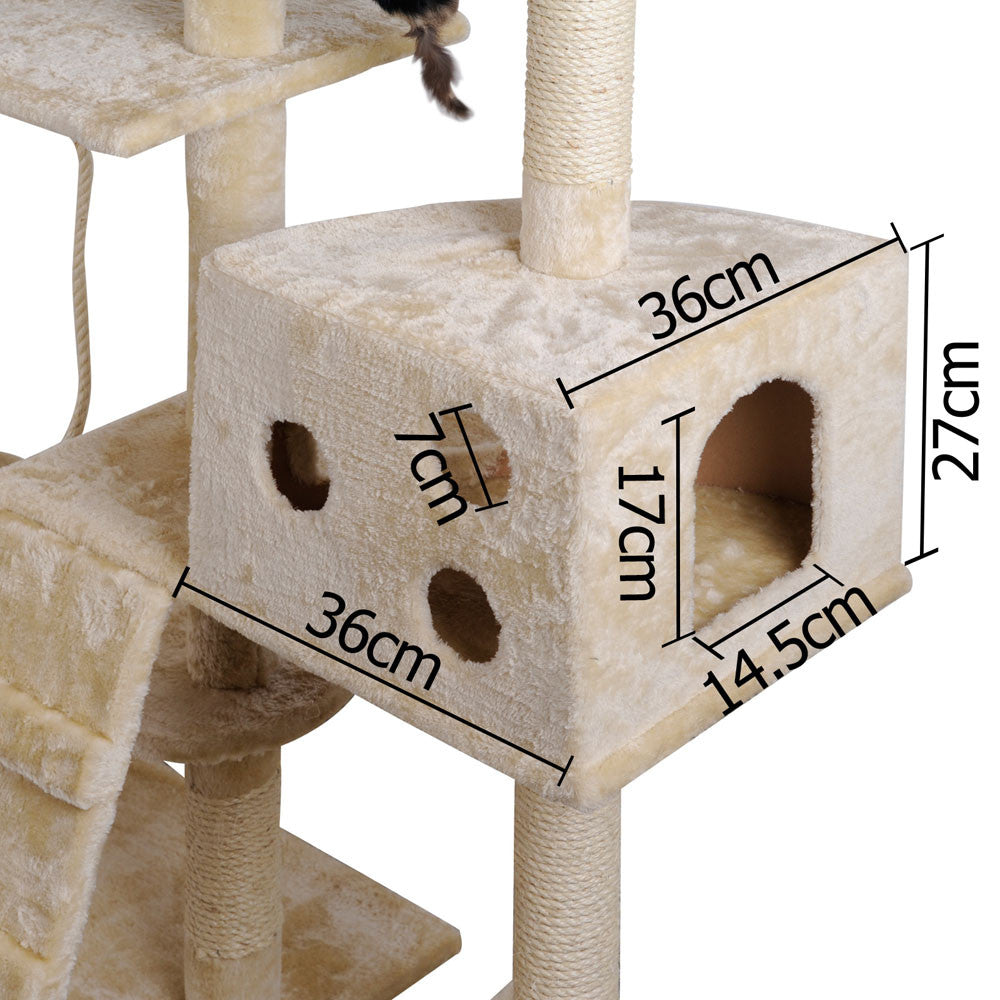 Cat Scratching Poles Post Furniture Tree 170cm Beige