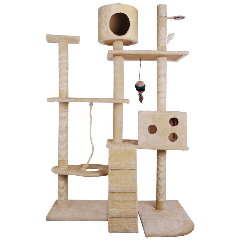 Cat Scratching Poles Post Furniture Tree 170cm Beige